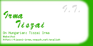 irma tiszai business card